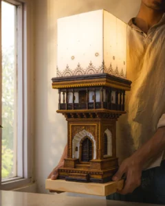 Sehar Haveli Lamp – Miniature Urban Haveli Facade | Handcrafted Heritage Light