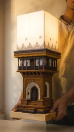 Sehar Haveli Lamp – Miniature Urban Haveli Facade | Handcrafted Heritage Light - Image 2