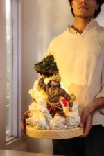 Hanuman Ji Carrying Mountain Miniature Art Piece Detail