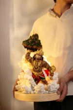 Pavan Putra Hanuman Miniature Back View with Cloud Formation